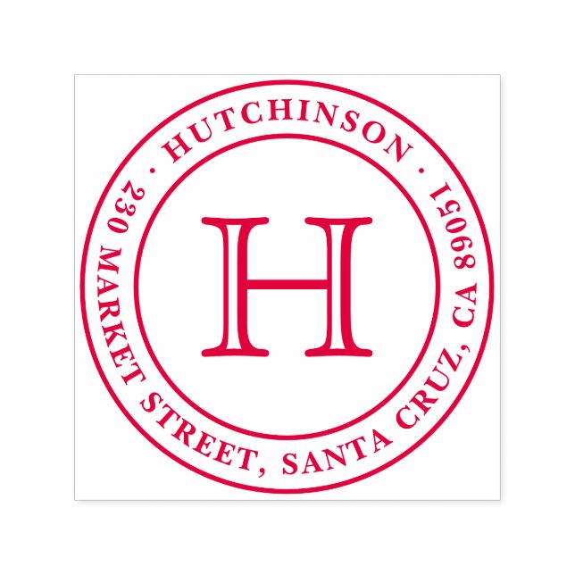 Classic Monogram Seal Round Return Address Self-inking Stamp (Design)