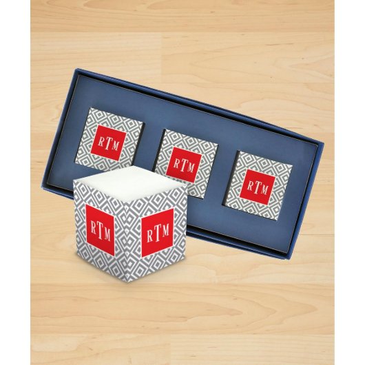 Classic Monogram Self Stick Mini Memo Cubes (Front)