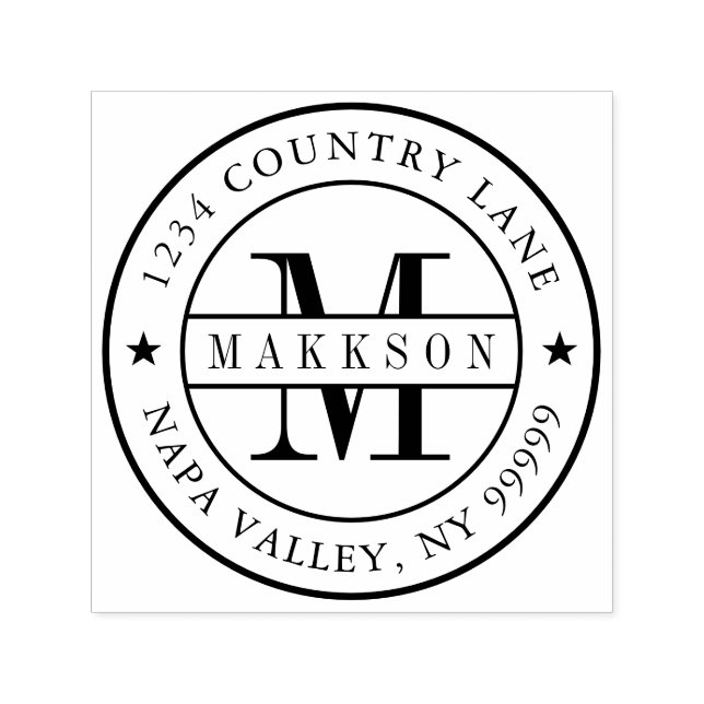 Classic Monogram Serif Name and Return Self-inking Stamp (Design)