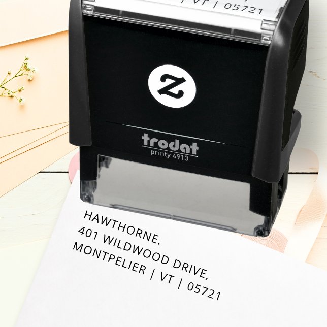 Classic Monogram Simple Minimal Return Address Self-inking Stamp (Creator Uploaded)