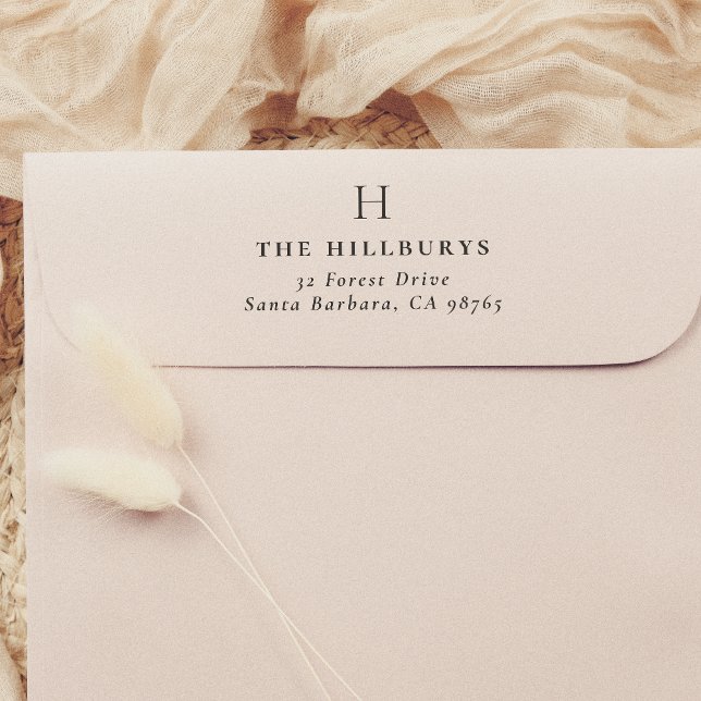 Classic Monogram Simple Return Address Rubber Stamp (Rubber Stamp Mock-up)