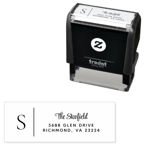 Classic Monogram Simple Return Address Self_inking Self_inking Stamp