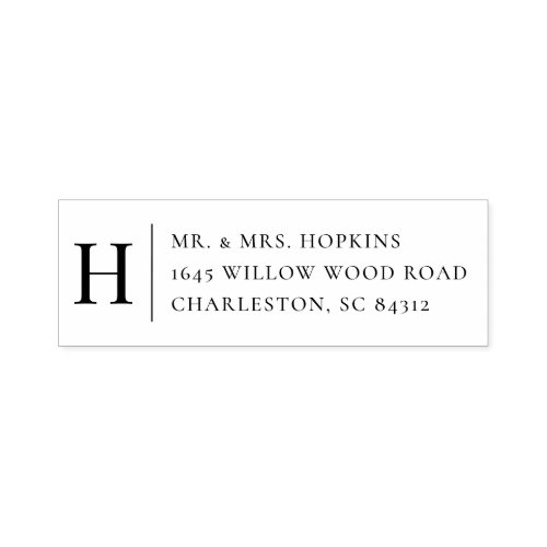 Classic Monogram Simple Return Address Self_inking Stamp