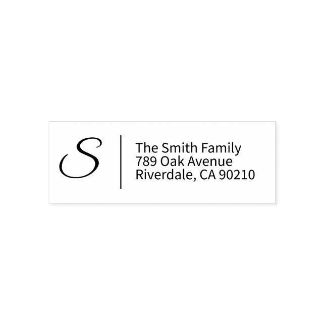 Classic Monogram Simple Return Address Self-inking Stamp (Design)