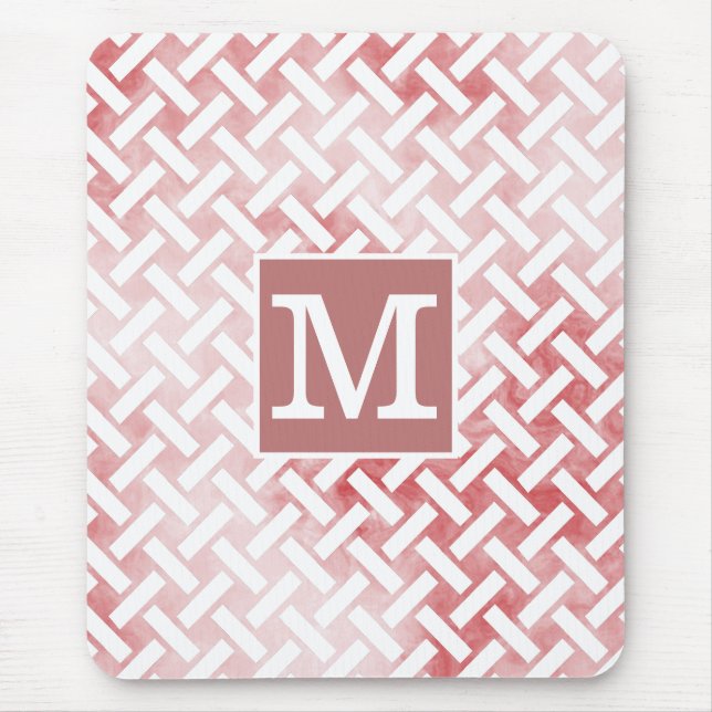 Classic Monogram Smokey Red Loose Weave II Mouse Pad (Front)