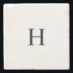 Classic Monogram Stone Coaster<br><div class="desc">This Classic Elegant Modern Minimalist Black and White Monogram Initial Stone Coaster combines timeless sophistication with a modern twist. Featuring a sleek black and white color scheme, it highlights a personalized monogram for a unique, custom touch. Perfect for elevated gifting, this exudes chic and classy elegance. Personalize it with custom...</div>