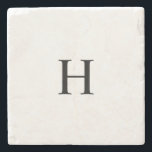 Classic Monogram Stone Coaster<br><div class="desc">This Classic Elegant Modern Minimalist Black and White Monogram Initial Stone Coaster combines timeless sophistication with a modern twist. Featuring a sleek black and white color scheme, it highlights a personalized monogram for a unique, custom touch. Perfect for elevated gifting, this exudes chic and classy elegance. Personalize it with custom...</div>