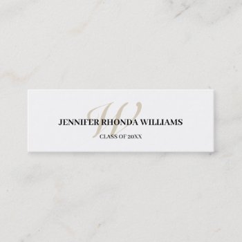 Classic Monogram Student Graduation Name Card by FidesDesign at Zazzle