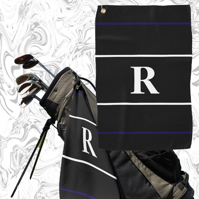 Classic monogram stylish gift for golfer  golf towel (Creator Uploaded)