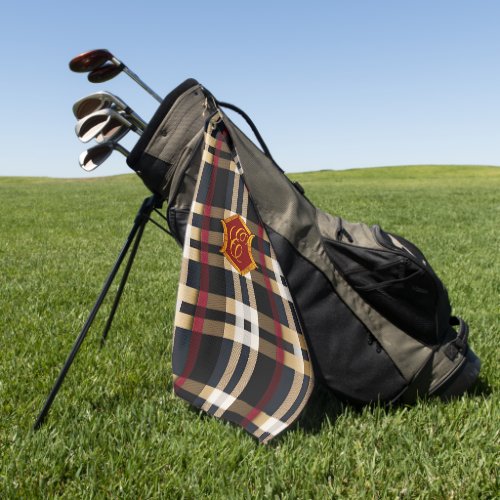 Classic Monogram Stylish Plaid Black Red  Beige Golf Towel