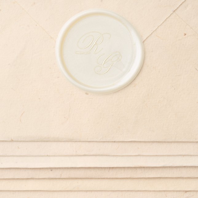 Classic Monogram Timeless Wedding Wax Seal Sticker (Front)
