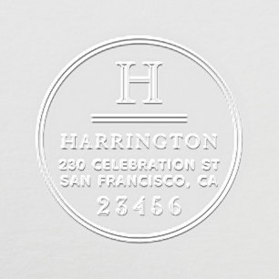 Classic Monogram Typography Custom Return Address Embosser