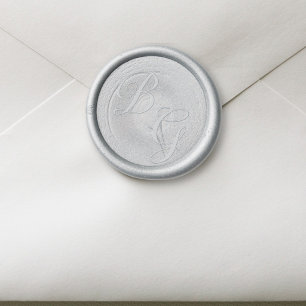 Classic monogram wedding black and white wax seal stamp
