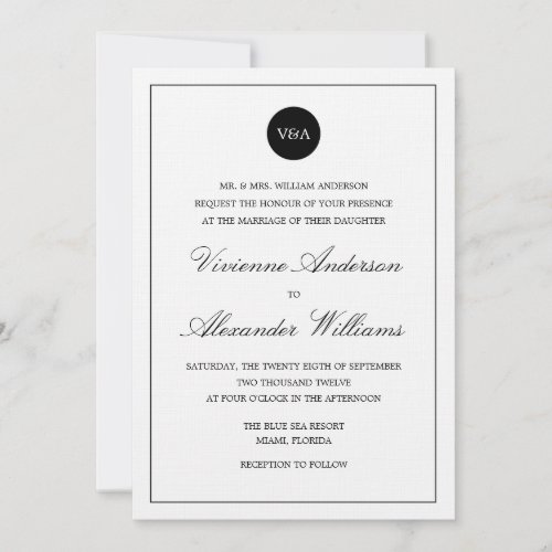 CLASSIC MONOGRAM | WEDDING INVITATION