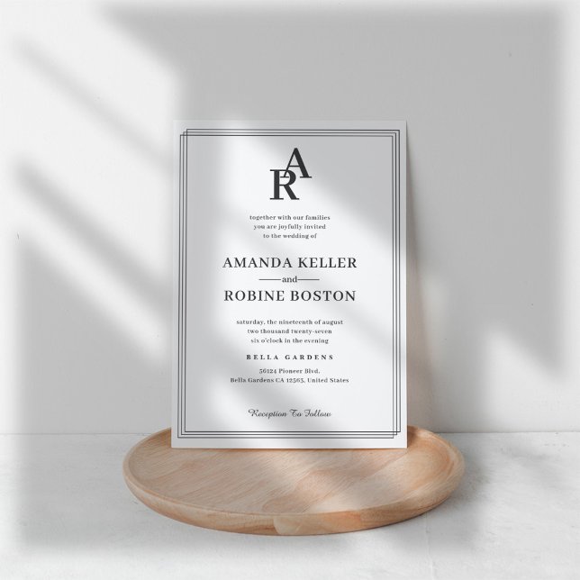 Classic Monogram Wedding Invitation (Creator Uploaded)