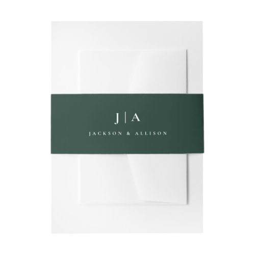 Classic Monogram Wedding Invitation Belly Band