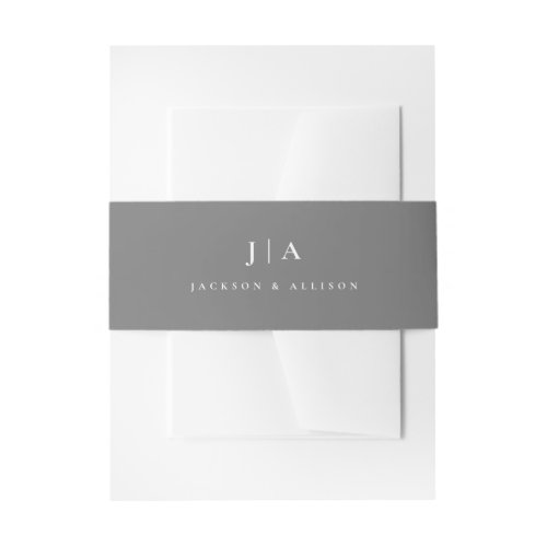 Classic Monogram Wedding Invitation Belly Band