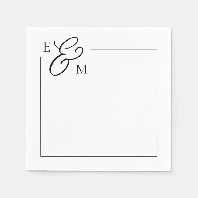 Classic Monogram Wedding Napkin (Front)