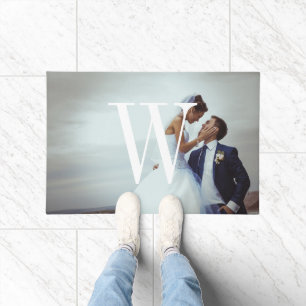 Classic Monogram Wedding Photo Doormat