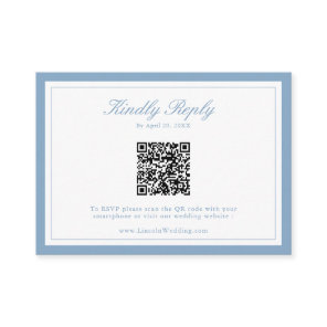 Classic Monogram Wedding QR Code RSVP Card