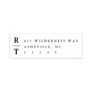 Classic Monogram Wedding Return Address Self-inking Stamp