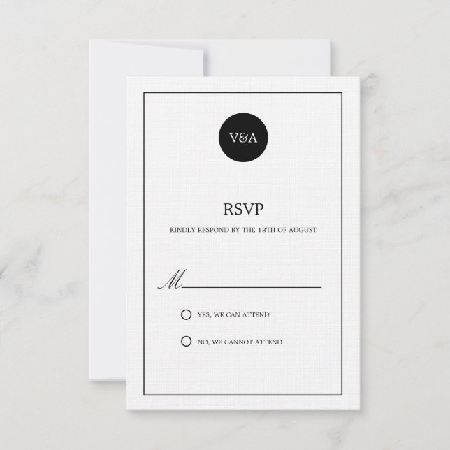 CLASSIC MONOGRAM | WEDDING RSVP CARD (Front)