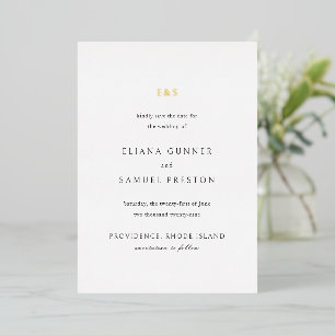 Classic Monogram Wedding Save the Date Foil Invitation