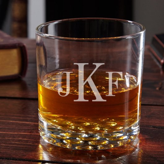 Classic Monogram Whiskey Glass Set and Decanter (Front)