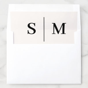 Classic Monogram White Ivory Wedding Envelope Liner