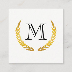 Classic Monogram with Chic Decorative Elements Square Business Card