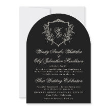 Classic Monogram Wreath Black White Arch Wedding
