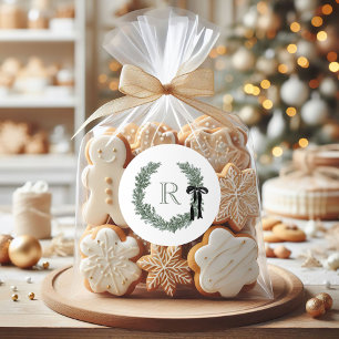 Classic Monogram Wreath Crest Gift Stickers