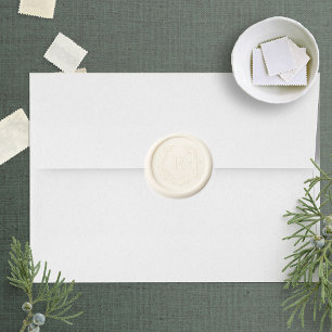 Classic Monogram Wreath Crest Wax Seal Sticker