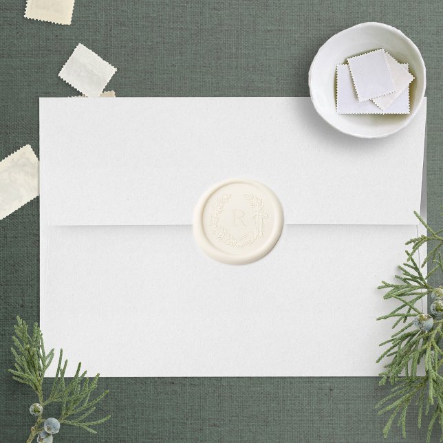Classic Monogram Wreath Crest Wax Seal Sticker (Creator Uploaded)
