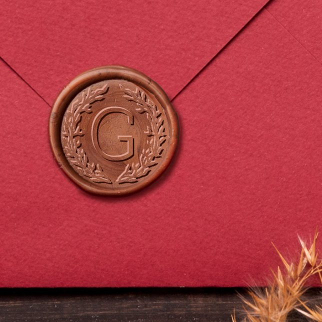 Classic Monogram Wreath Wax Seal Stamp (Classic Monogram Wreath Wax Seal Stamp Zoom In)