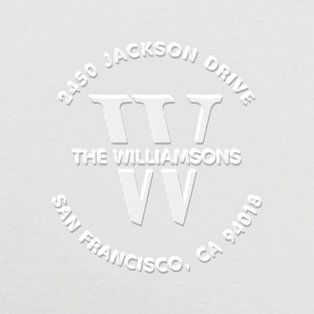 Classic Monogram, Your Name, Return Address Custom Embosser (Design)