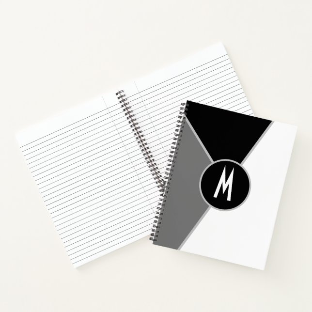 classic Monogrammed Black and white Color block Notebook (Inside)