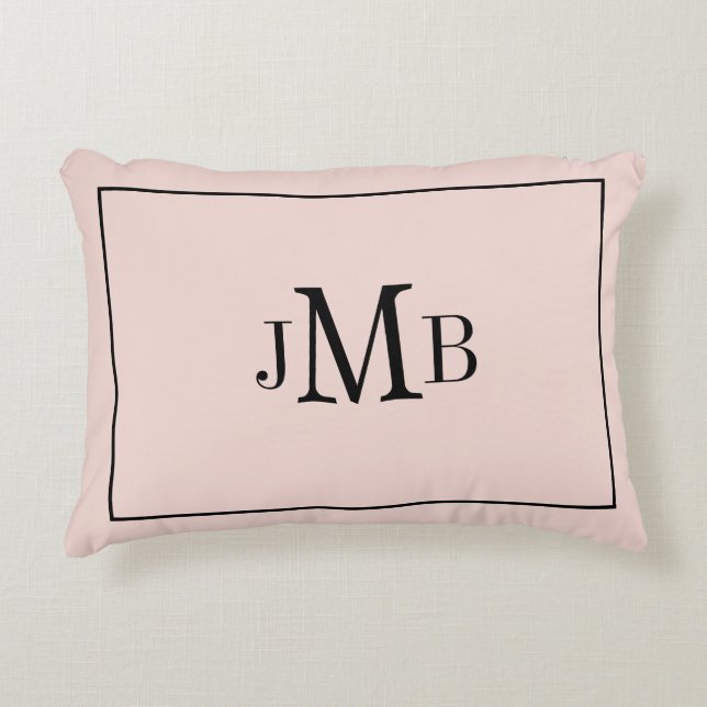 Classic, Monogrammed blush pink  Accent Pillow (Front)
