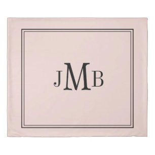 Classic, Monogrammed blush pink Duvet Cover