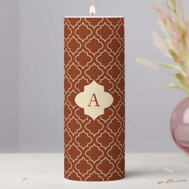 Classic Monogrammed Brown Candle (In Situ)