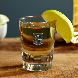 Classic Monogrammed Regal Crest Shot Glass