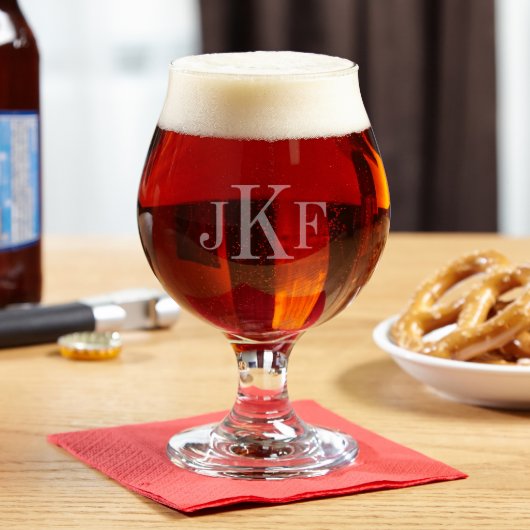 Classic Monogrammed Snifter Beer Glass (Front)