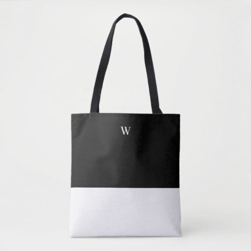 Classic Monogrammed Stylish Two_toned Tote Bag
