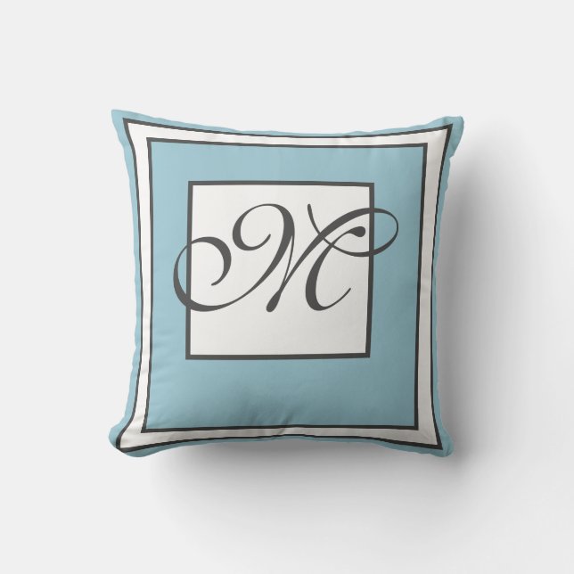 Classic Monogrammed Throw Pillow (Front)