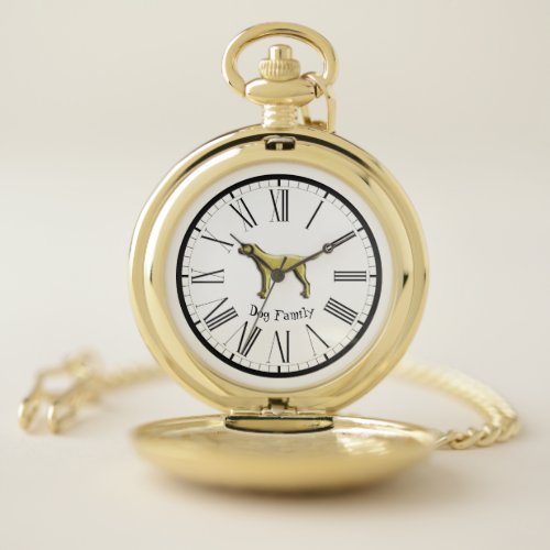 Classic monogrammed with a Gold Golden labrador Pocket Watch