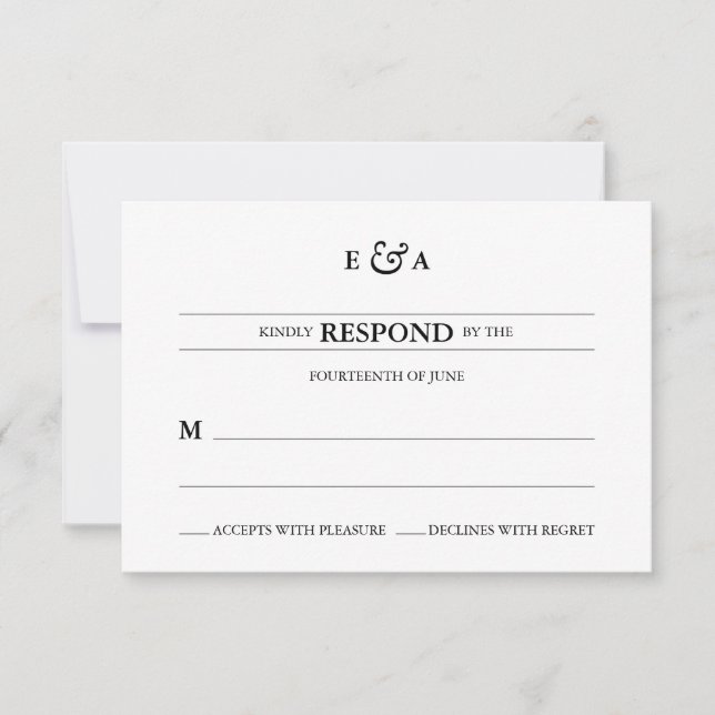 Classic Monograms Black & White Response (Front)