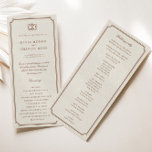 Classic Monorgam Brown Ecru Wedding Crest Program<br><div class="desc">The rich brown tones, seamlessly blended with the soft elegance of ecru, create a timeless and sophisticated design. This meticulously crafted wedding program is a perfect guide for your guests, offering a glimpse into the unfolding moments of your special day. The classic and elegant design sets the tone for a...</div>