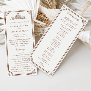 Classic Monorgam Brown Ecru Wedding Crest Program