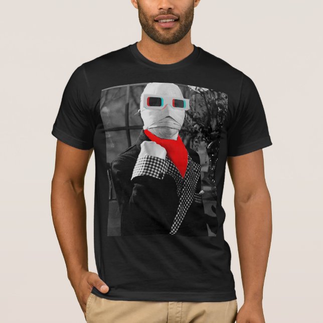 Classic Monster Graphic Artwork The Invisible Man T-Shirt (Front)