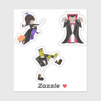 Classic Monsters Dracula Frankenstein Witch Sticker